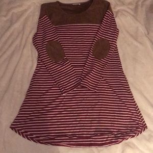 Cotton dress with elbow patches